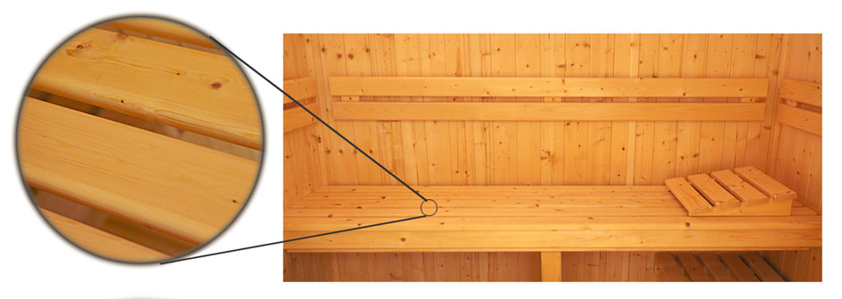 Specifiche illuminazione interna cabina sauna finlandese Oceanic, con lampada e paralume