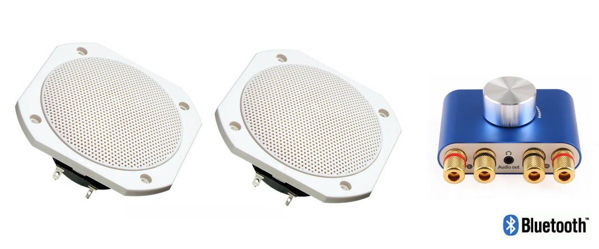 Alto-falantes Oceanic con AUX e Bluetooth para sauna IP65, resistentes até 120°C