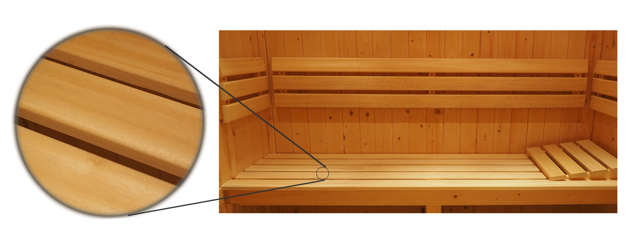 Specifiche illuminazione interna cabina sauna finlandese Oceanic, con spotlight