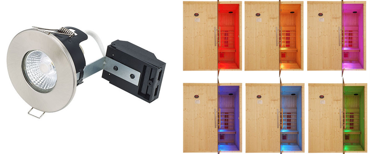 infrared sauna chromotheraphy light with fire rated downlight